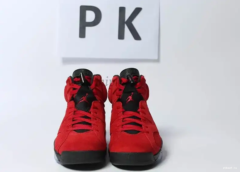 GOD Black READY 6 RETAIL Retro Jordan TO Red MATERIALS PK SHIP 0506